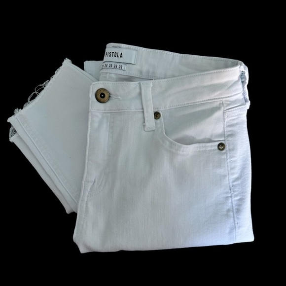 Pistola Audrey White Raw Hem Skinny Jeans Size 28 - Picture 9 of 9